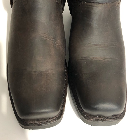 Frye Harness Boots Nubuck Oiled Leather Brown 8 - Picture 10 of 15